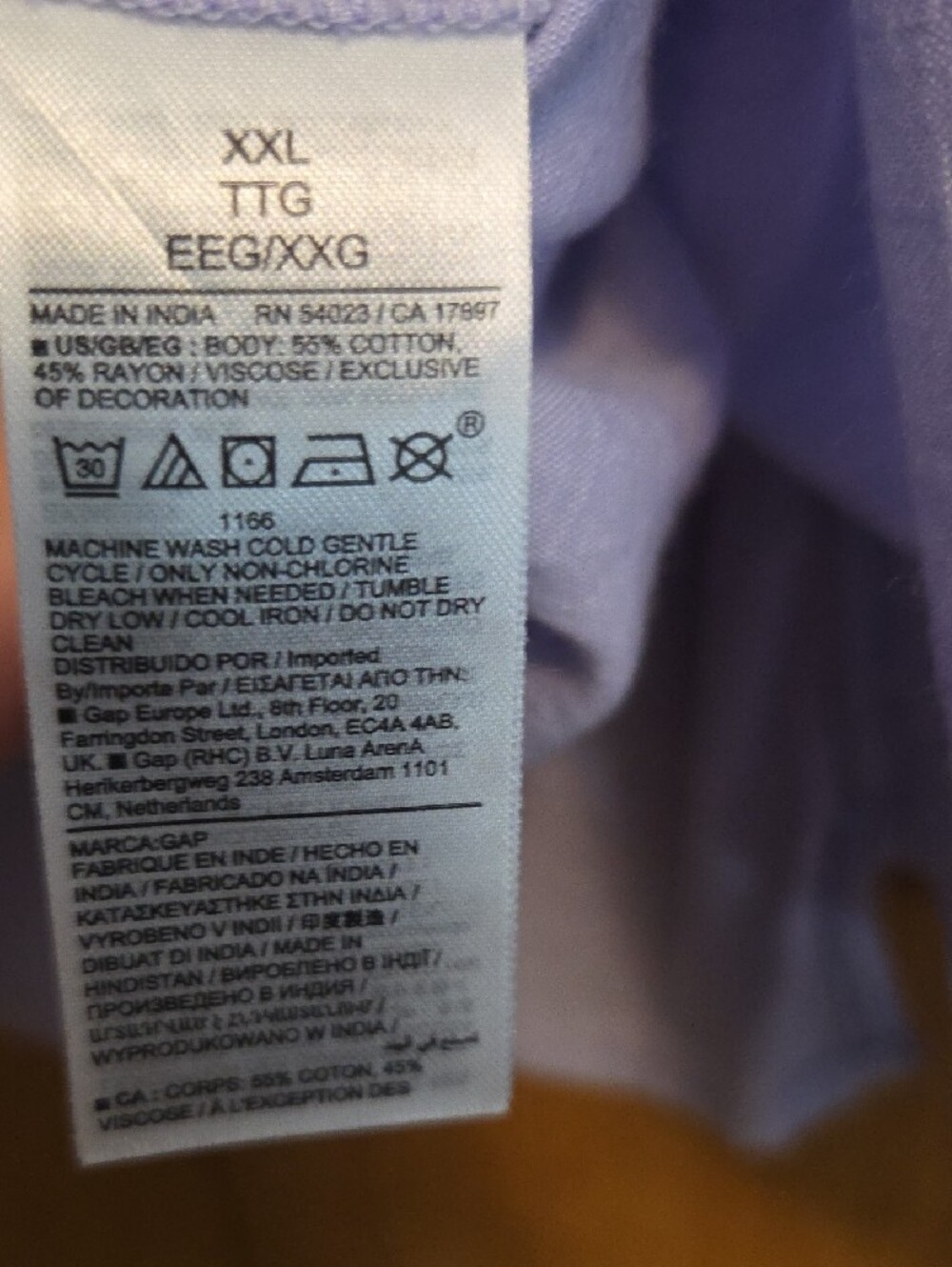 GAP Light Lavender Button-Front Ruffle Blouse - Picture 6 of 6
